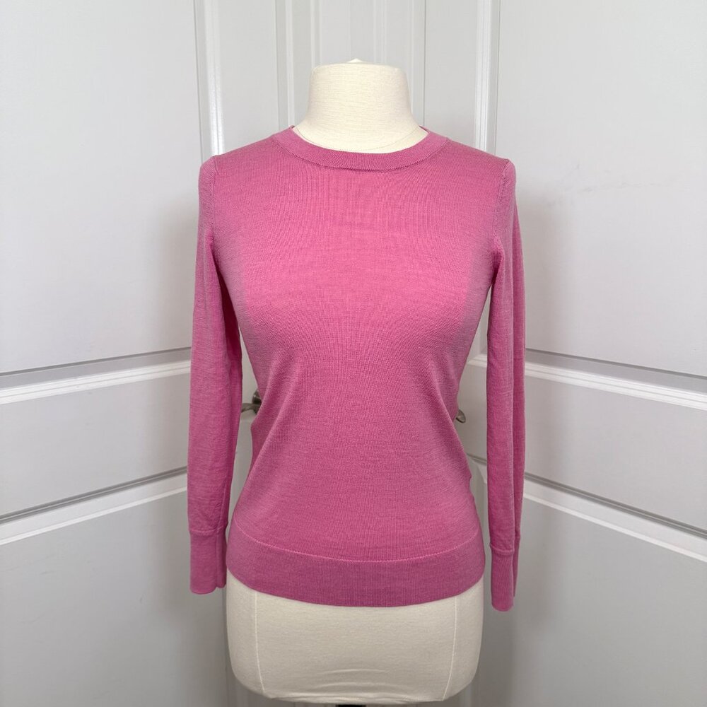 Banana Republic Merino Wool S, Pink Crewneck Sweater Preppy Classic Feminine